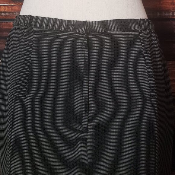 Karen Scott Skirt Size 14 Petite Black Cream Check Lined Zip Back - Picture 2 of 8